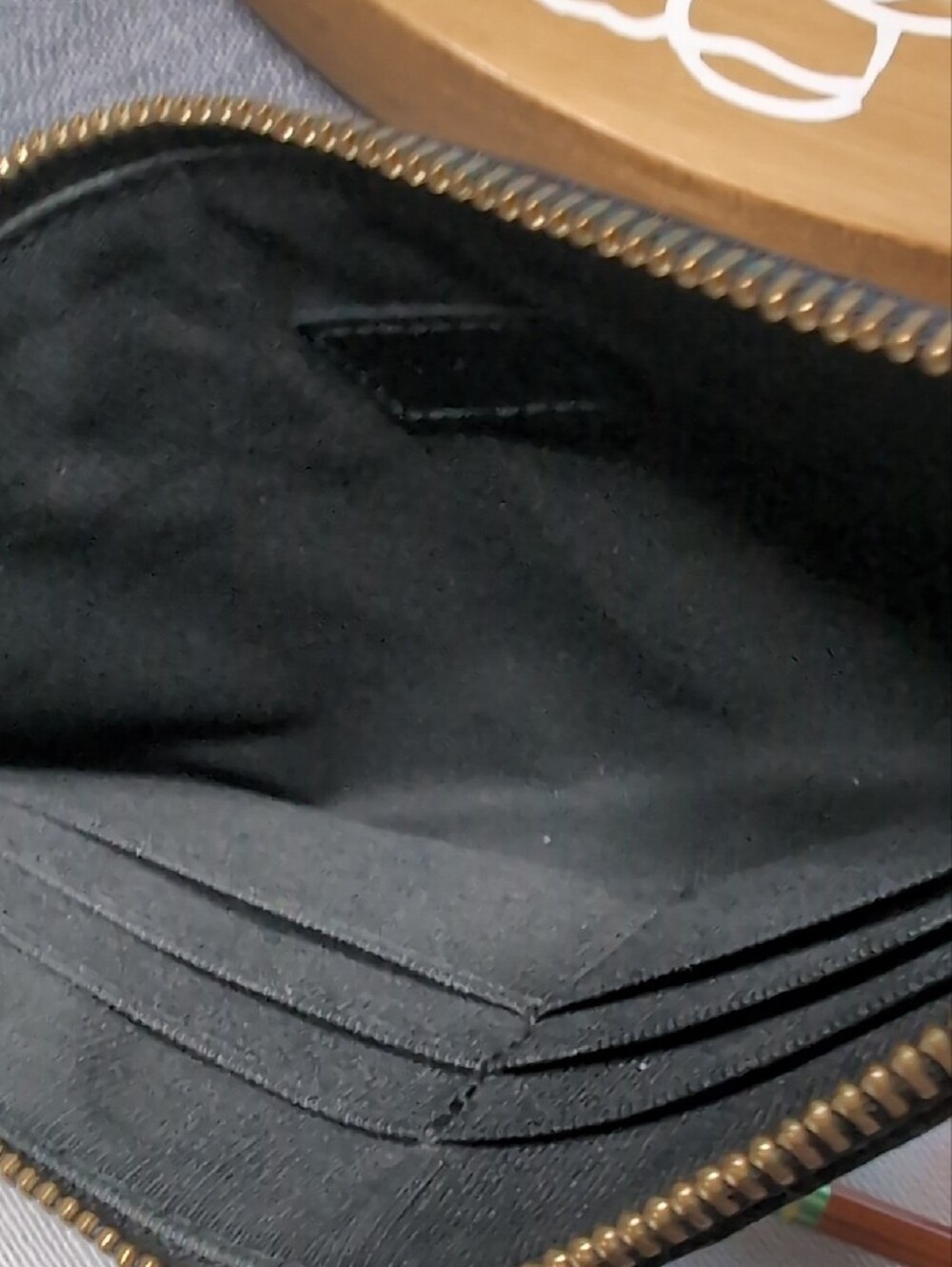 Furla Black Saffiano Leather Wristlet with Gold Logo - Picture 8 of 8